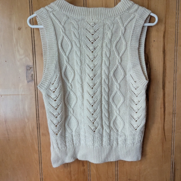 Romwe Women's Cream Knit Vest Top Sleeveless Size M - Picture 5 of 8